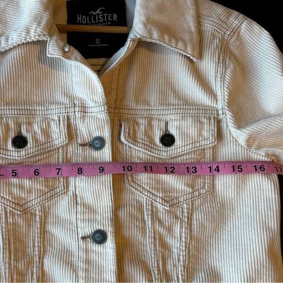 Hollister Kids Corduroy Cropped Jacket w/collar and top pockets - sz small cream - Picture 7 of 10
